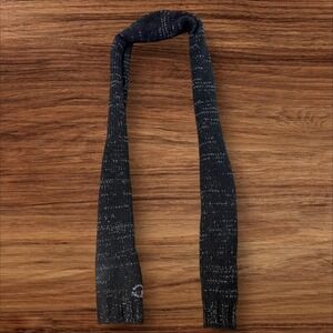 Juicy Couture Scarf Rhinestone Logo Black Knit Metallic Sparkle Women's One Size